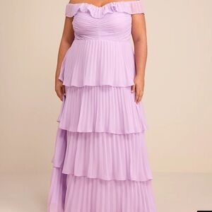 Lulu's Strapless Lavender Layered Dress